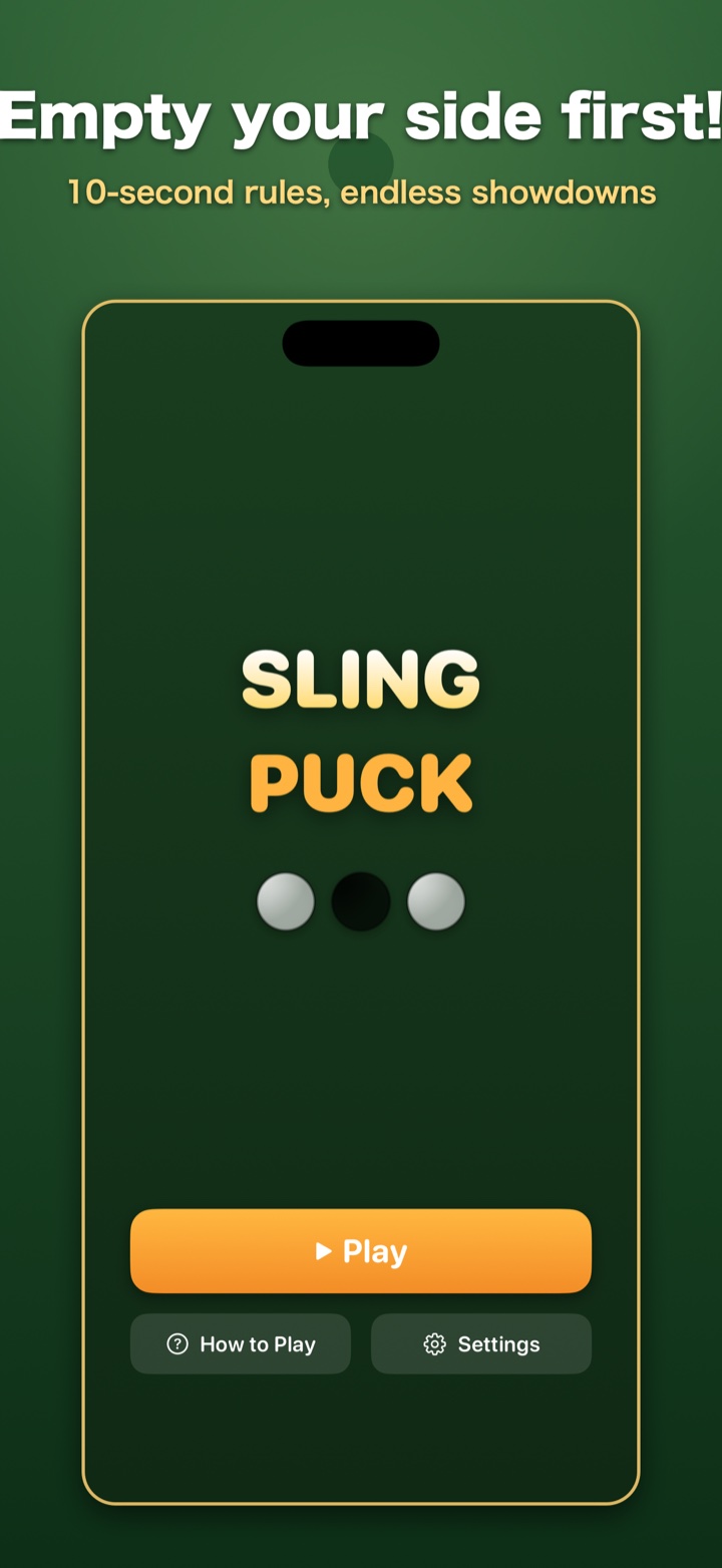 SlingPuck — Title screen
